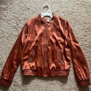 H&M Women's Satin Bomber Jacket - Copper